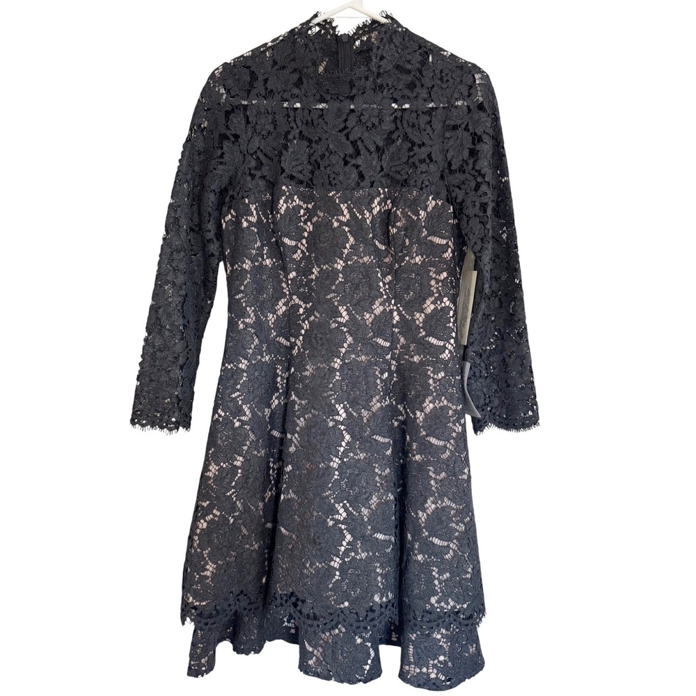 NWT Eliza J Charcoal Gray Lace Fit & Flare Dress Size 6 Sold at Nordstrom - Picture 3 of 16